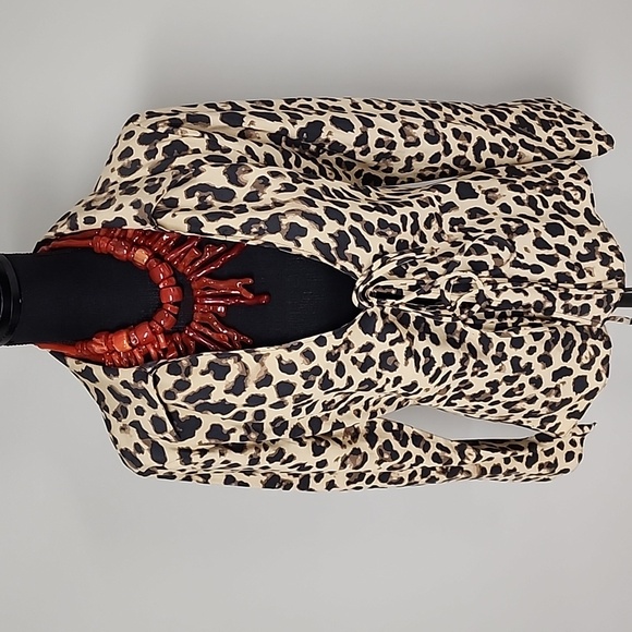 ZARA Animal Print Bow Tie Top - Picture 12 of 17